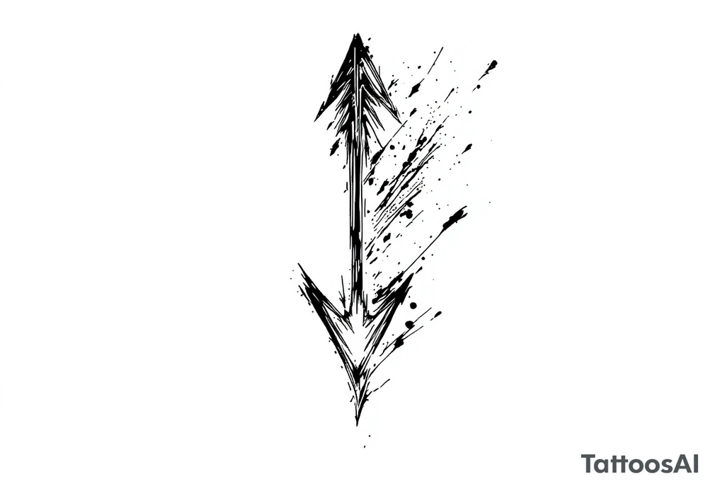 one  arrow  that look down tattoo idea