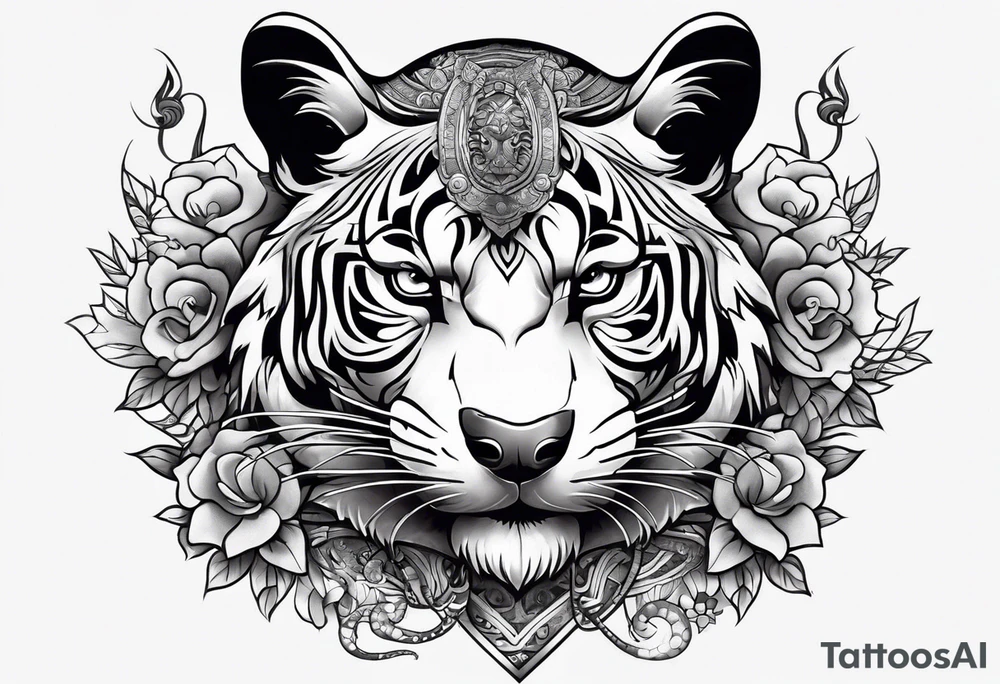 Shoulder tattoo Korean with a Rat, pig, tiger, dog, snake tattoo idea
