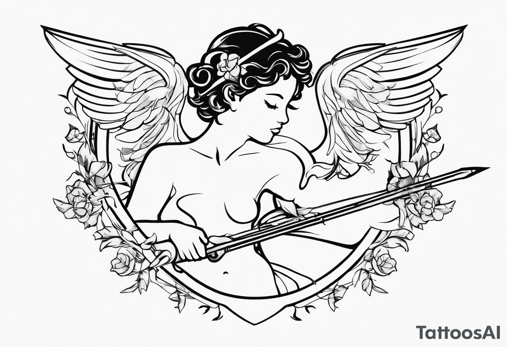 cupid shooting tattoo idea