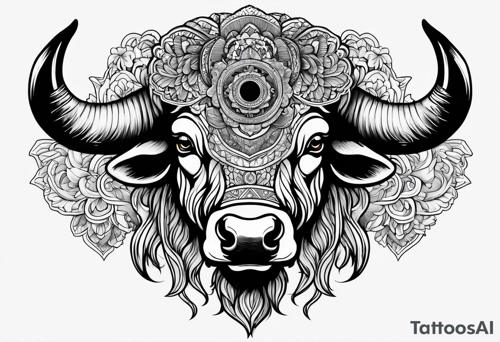 Buffalo head tattoo idea