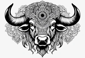 Buffalo head tattoo idea