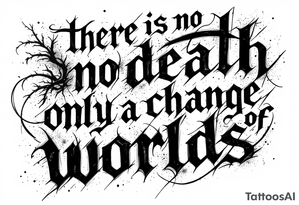 there is no death only a change of worlds tattoo idea