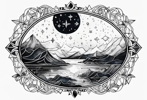 Aquarius geometric constellation calm tattoo idea