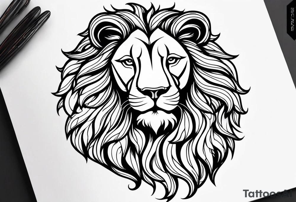 Powerful majestic feminine lion tattoo idea