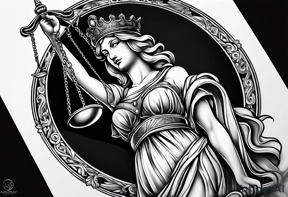 lady justice tattoo tattoo idea