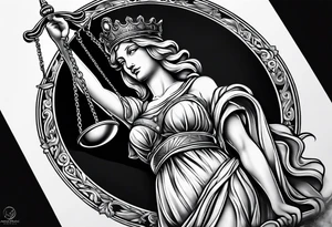 lady justice tattoo tattoo idea