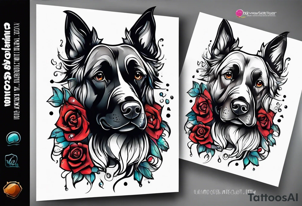 Grunge dog tattoo idea