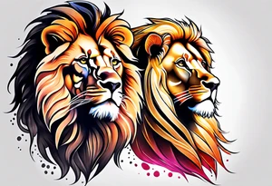 King and queen lion tattoo idea