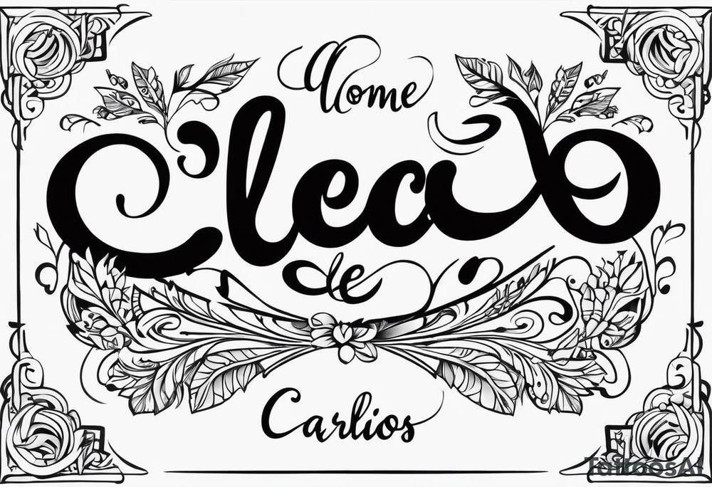 Nome Cleo e Carlos de forma criativa tattoo idea