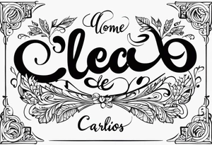 Nome Cleo e Carlos de forma criativa tattoo idea