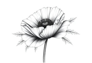 Large poppy flower tattoo idea
