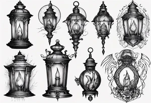 Gothic lantern tattoo idea
