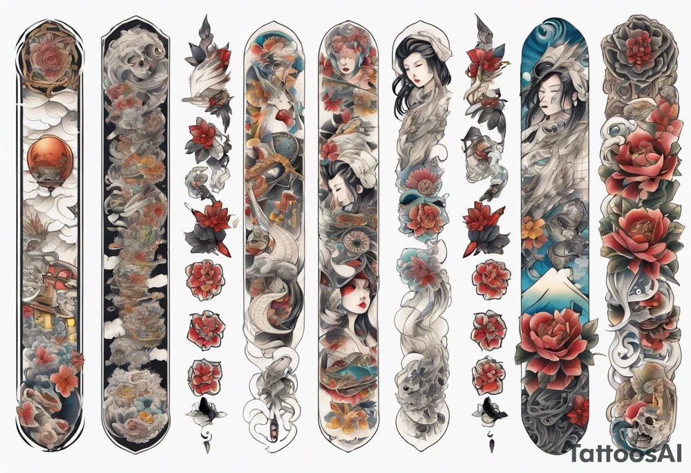patchwork tattoo for full arms tattoo idea
