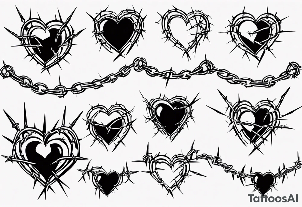 Heart with barbed wire tattoo idea