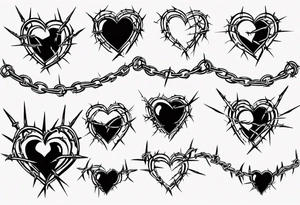 Heart with barbed wire tattoo idea