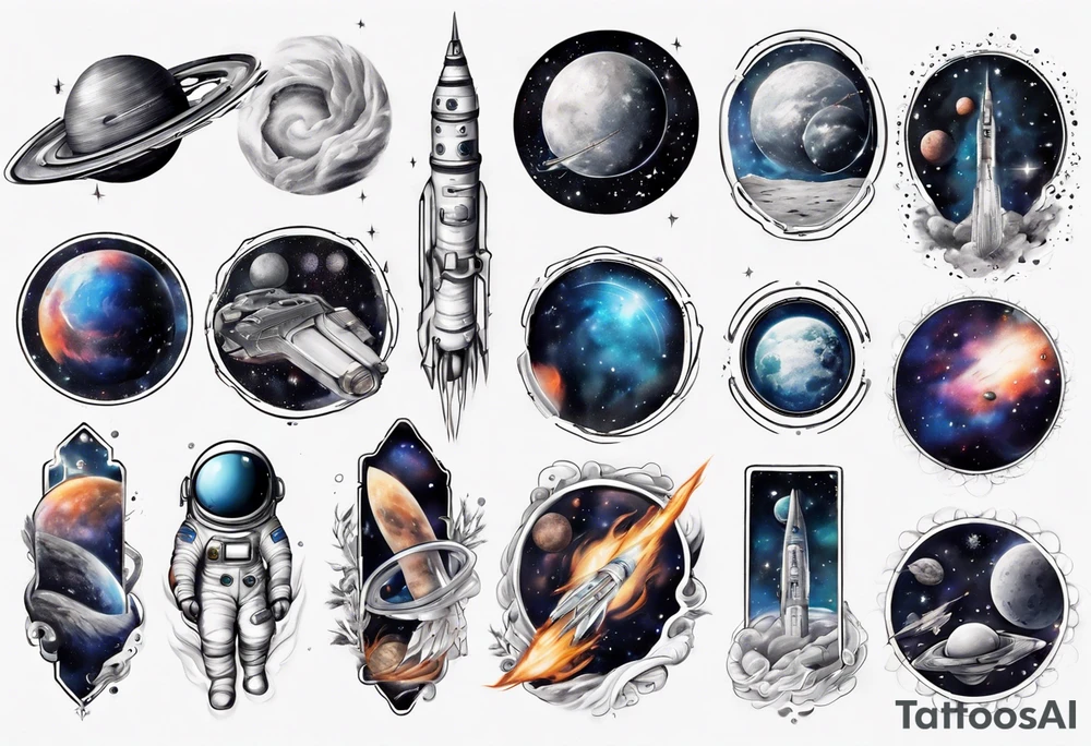 Space sleeve tattoo idea