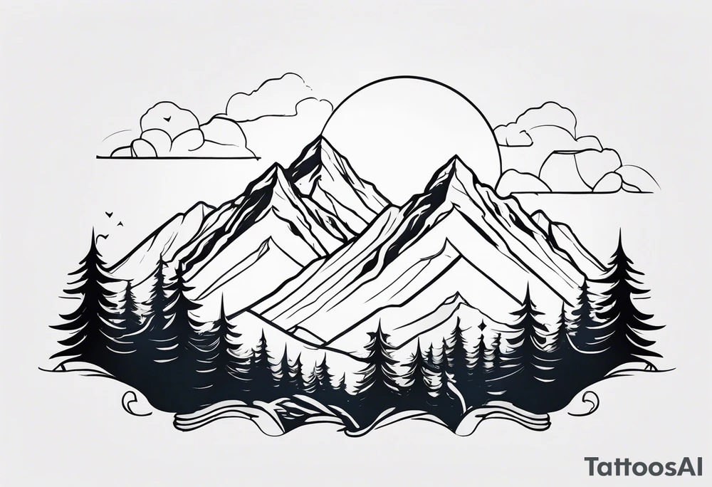 mountains family tattoo idea