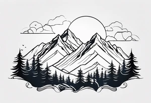mountains family tattoo idea
