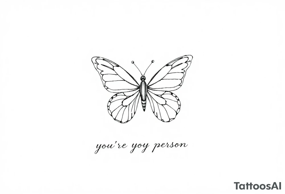 Chain link chain, butterfly, alan knutson you're my person tattoo idea