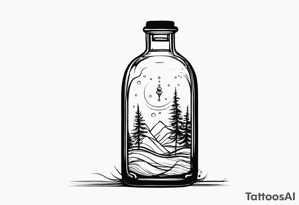 SPIRIT IN BOTTLE tattoo idea