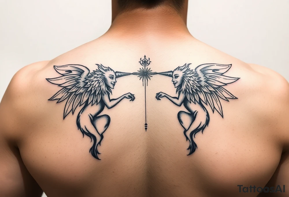 Aquarius twin flame soul mates tattoo idea