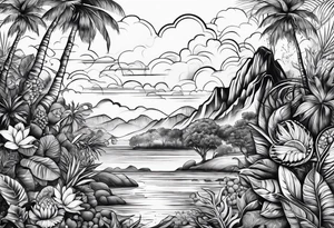 The words: "Pura vida" changed with nature, Spirituality, Meditation and something that resembles slowing down tattoo idea