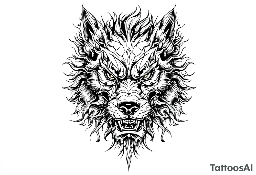 Japanese female Foo dog tattoo idea