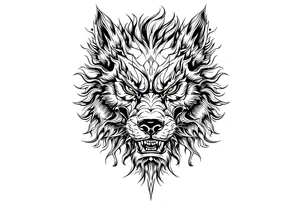 Japanese female Foo dog tattoo idea