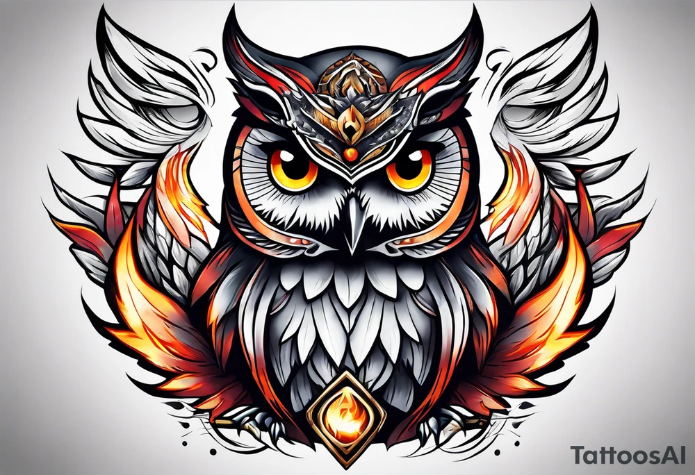 Owl Fire Mage tattoo idea