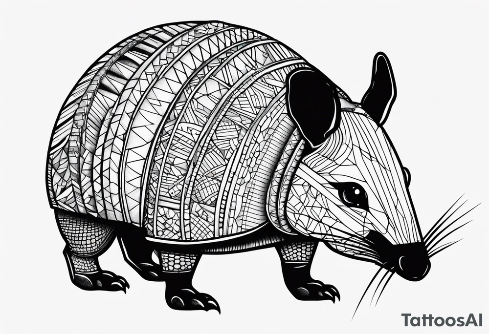 cute armadillo tattoo idea