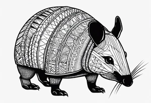 cute armadillo tattoo idea