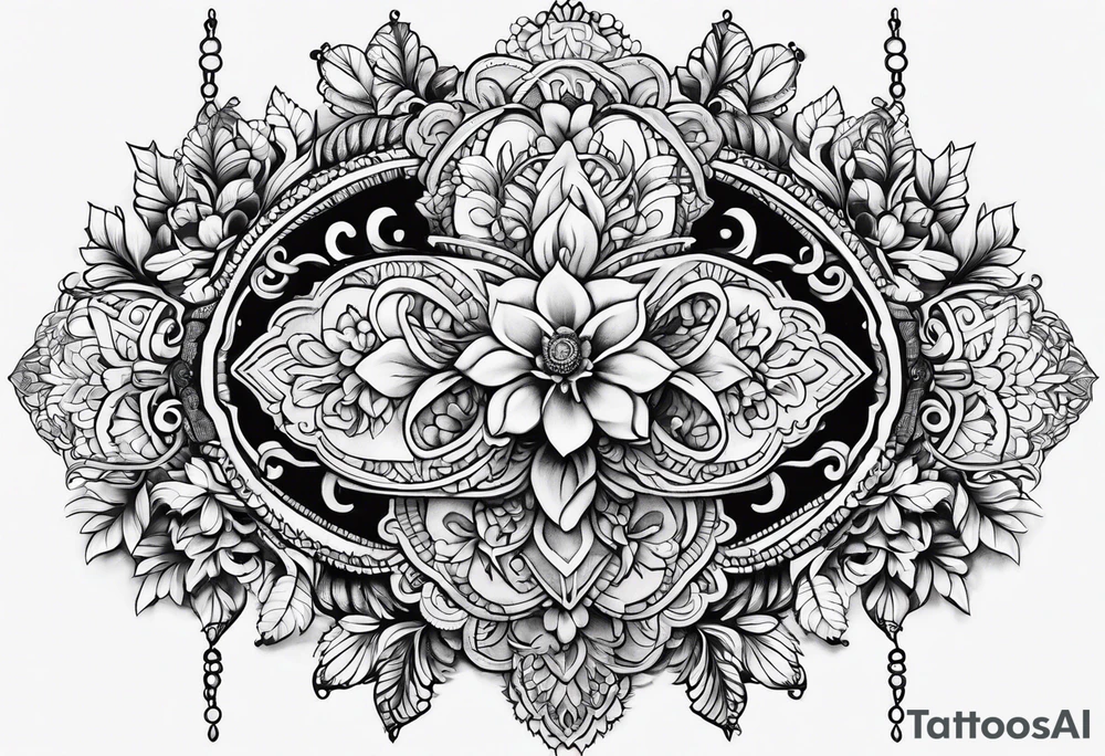 Sternum lace tattoo idea