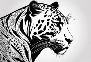 Black minimalist tattoo of a panther tattoo idea