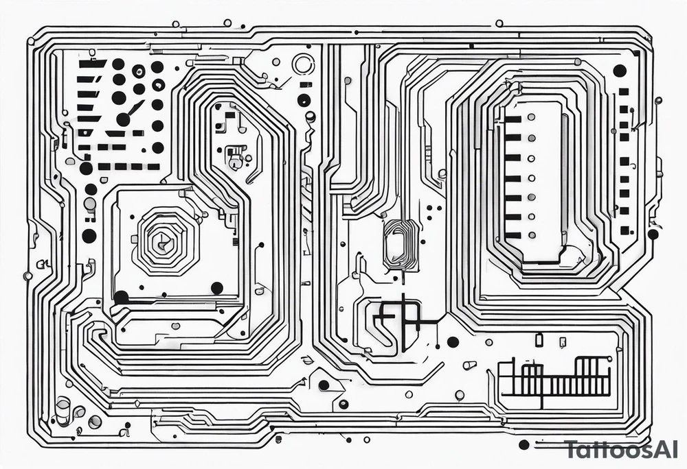 Futuristic Circuit Board tattoo idea