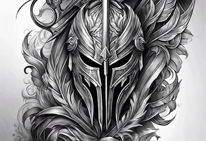 Leg sleeve of Spartan Greaves tattoo idea