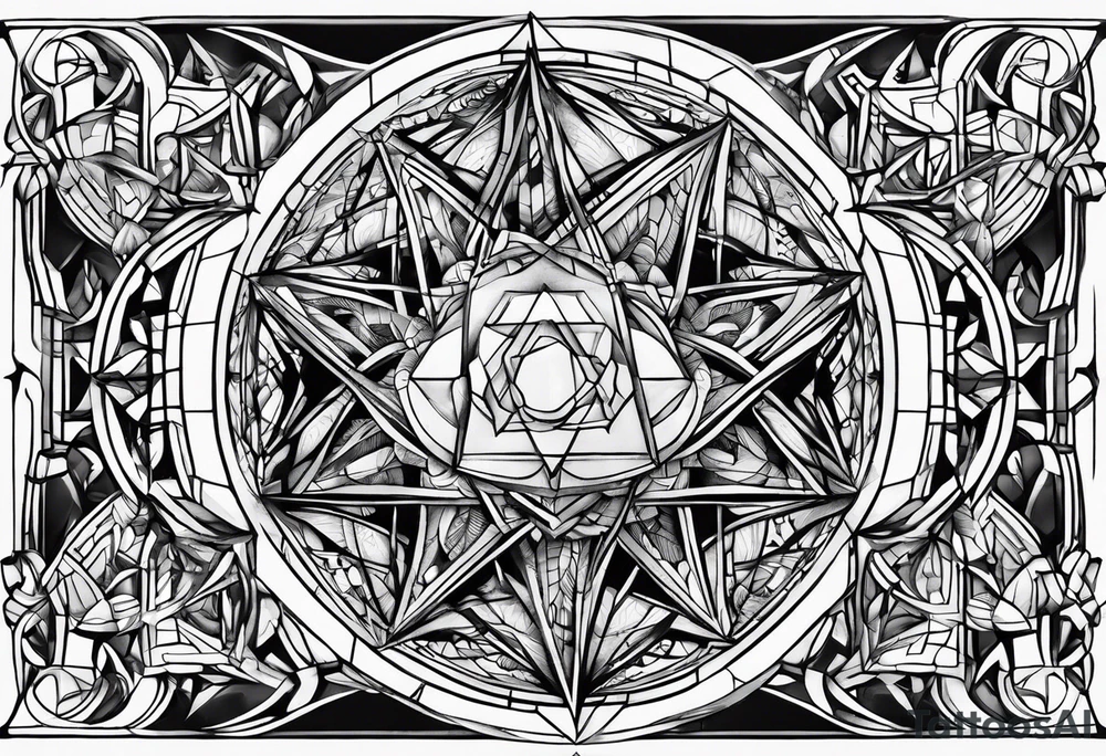 Tesseract and stars tattoo idea