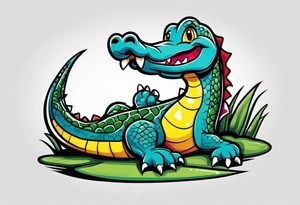 Pin up alligator tattoo idea