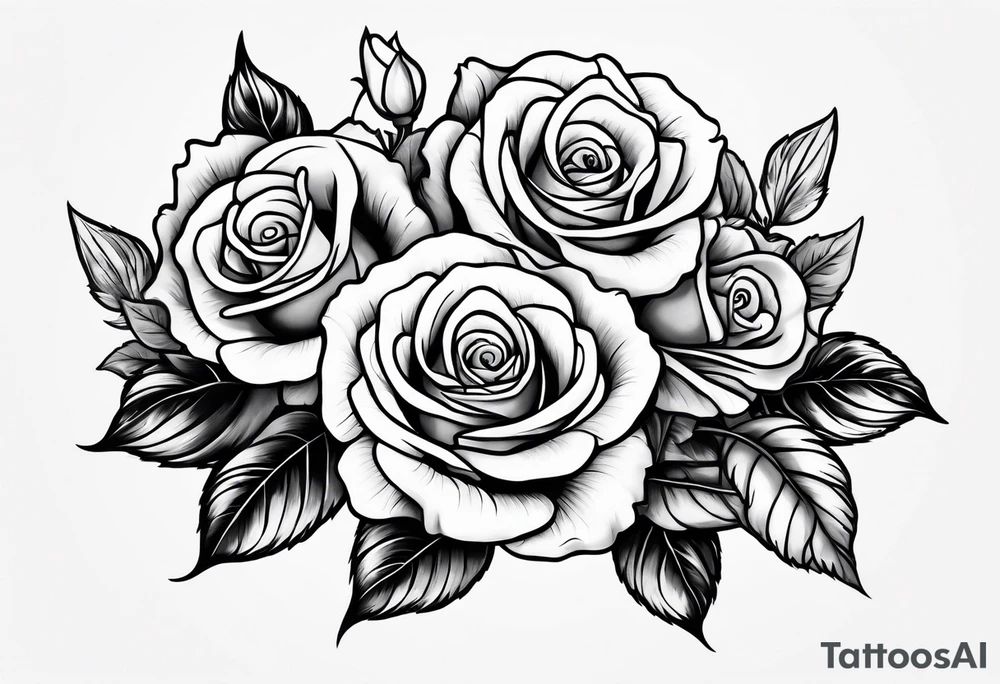 2 violets and a rose tattoo idea