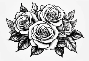 2 violets and a rose tattoo idea