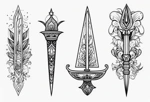 theme daggers and stilletos different designs tattoo idea