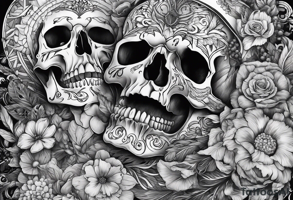 Forearm sleeve with skeletons tattoo idea