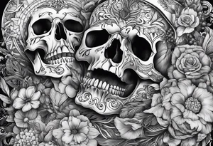 Forearm sleeve with skeletons tattoo idea