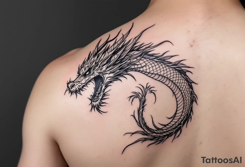 beautiful female dragon tattoo idea