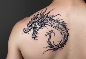 beautiful female dragon tattoo idea