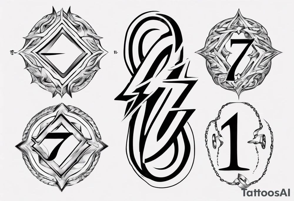 Merge in one the number 7, 11 and INFINITE SYMBOL tattoo idea