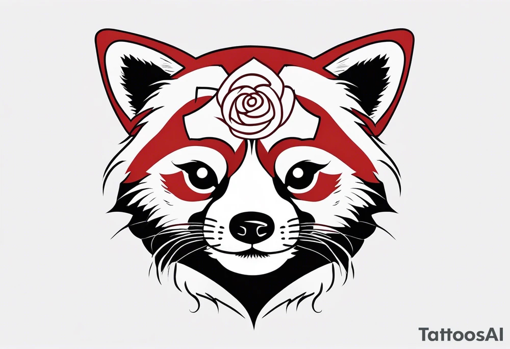 Red panda lucky cat tattoo idea