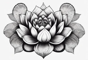 Snake with lotus flower tattoo idea