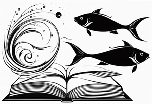 Books, Pisces, femmine tattoo idea