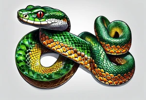 emerald tree boa tattoo idea