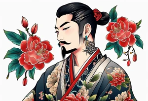 Traditional japanese neck tattoo tattoo idea